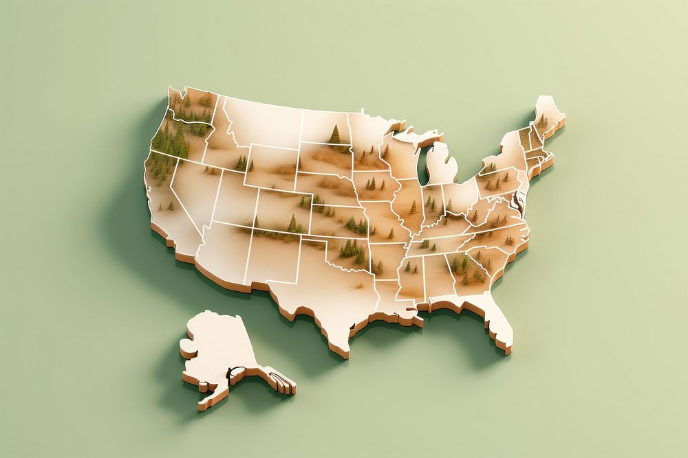 USA map topography furniture diagram. AI generated Image by rawpixel.