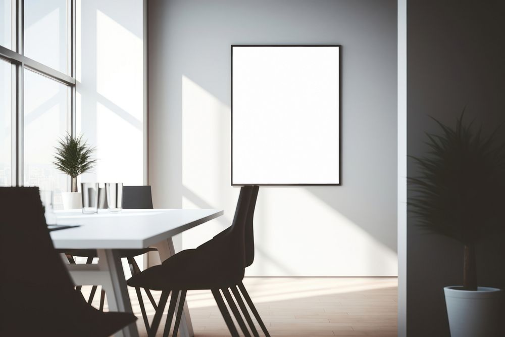 White poster room architecture furniture. AI generated Image by rawpixel.