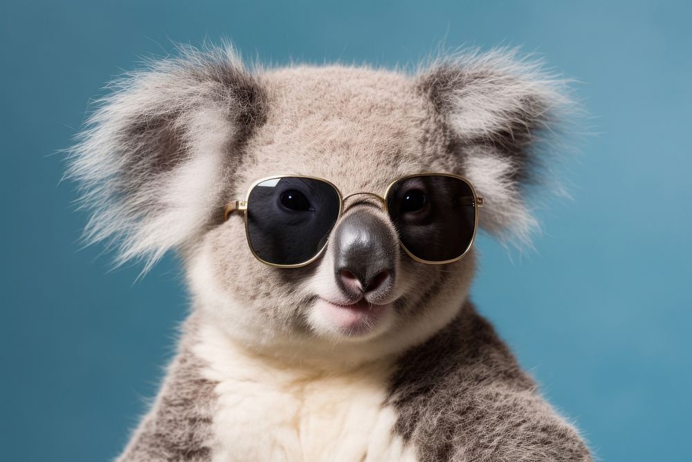 Koala sunglasses wildlife mammal. AI generated Image by rawpixel.