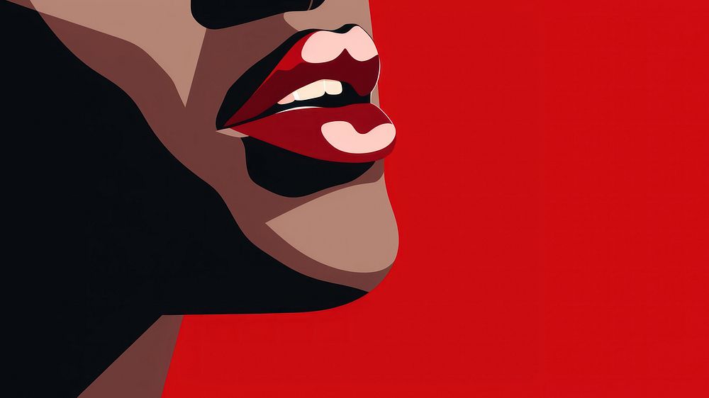 Mouth portrait lipstick black. AI generated Image by rawpixel.