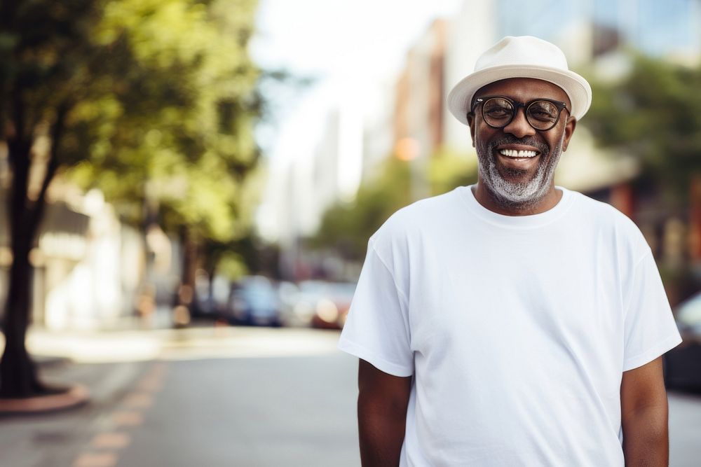 African granddad adult smile architecture. AI generated Image by rawpixel.