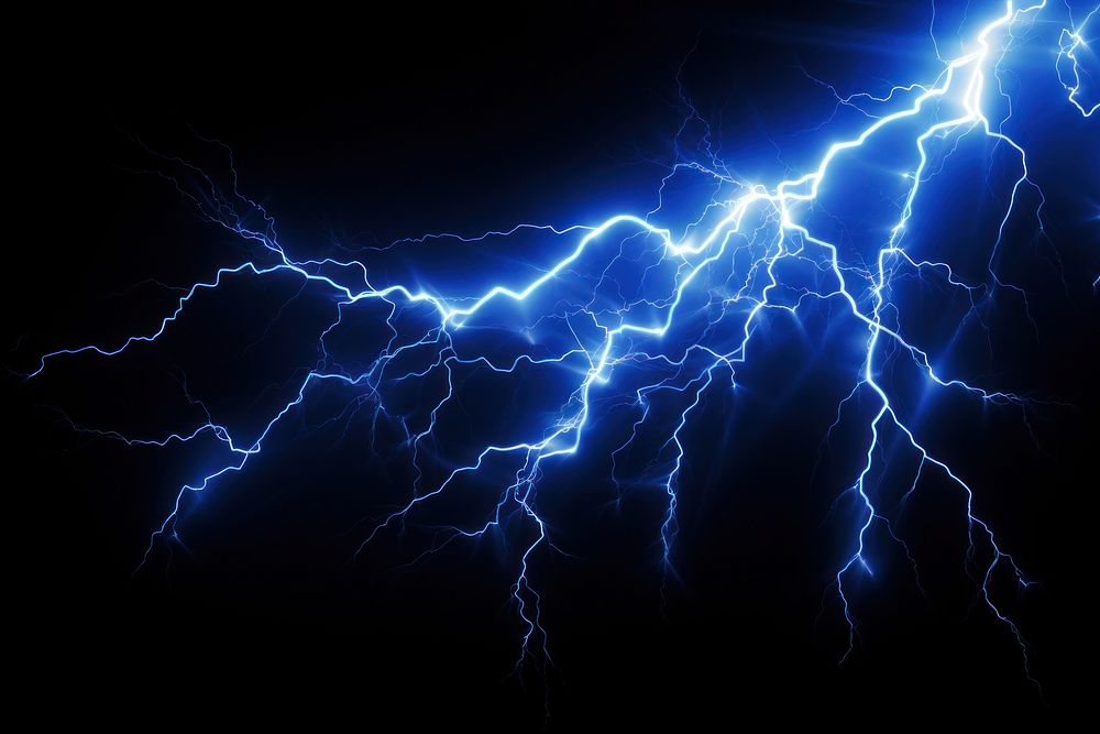 Electric Thunder thunderstorm backgrounds lightning. AI generated Image by rawpixel.