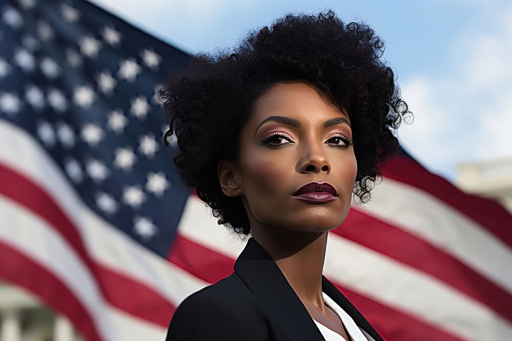 Black woman flag portrait adult. AI generated Image by rawpixel.