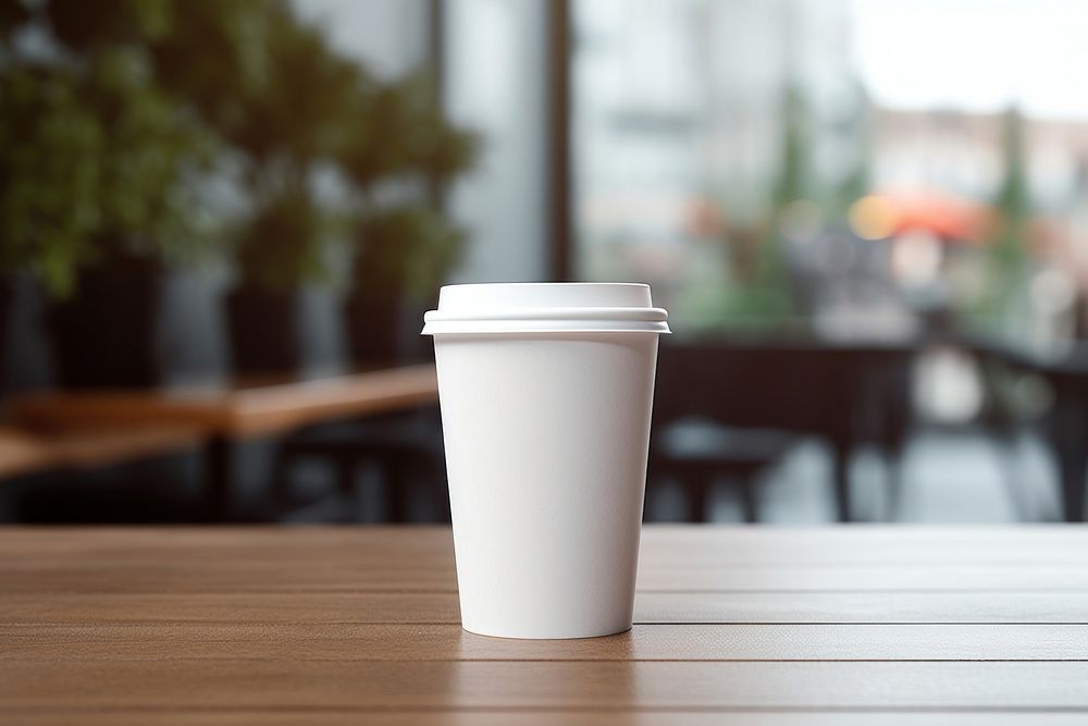 Paper coffee cup table drink mug. 