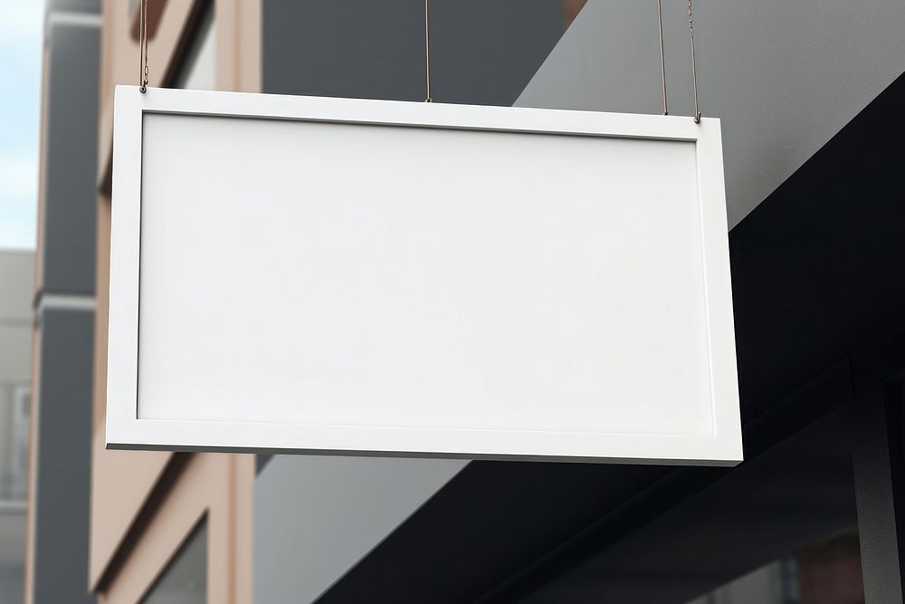 Street hanging mockup sign architecture electronics.