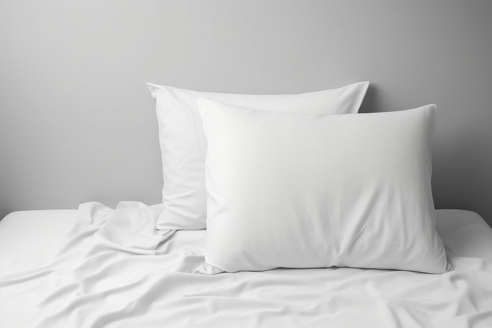 Bed sheet pillow white bed. AI generated Image by rawpixel.