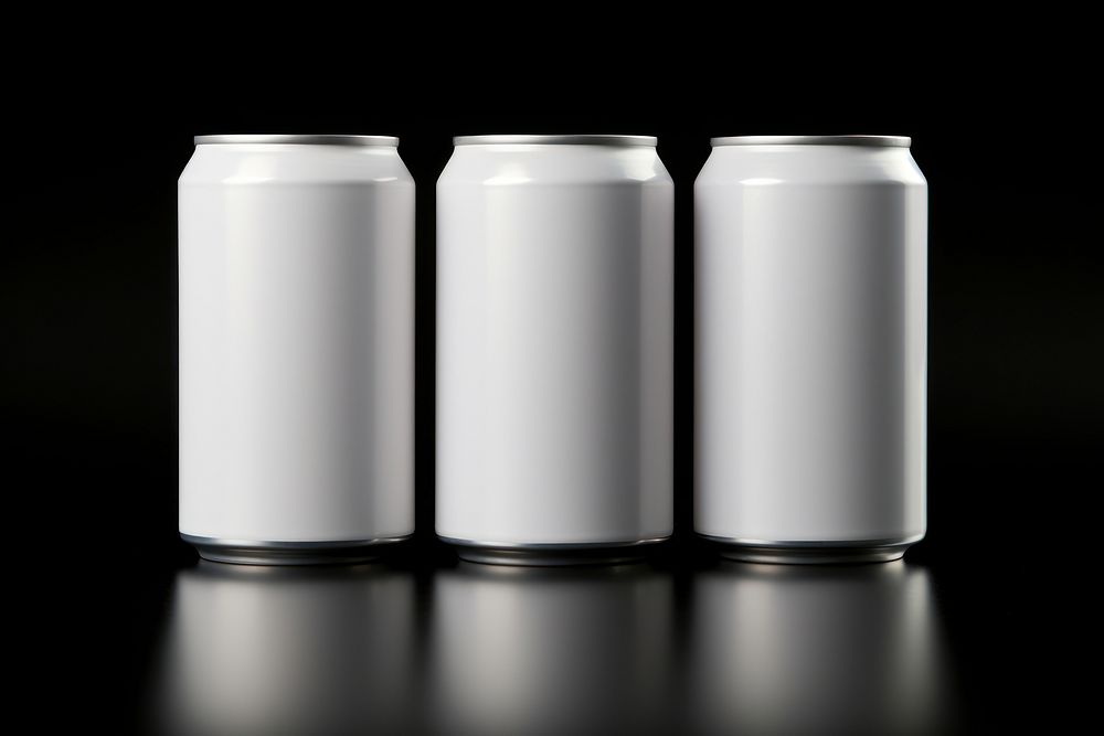 Matte white 3 soda Cans drink beer refreshment. AI generated Image by rawpixel.