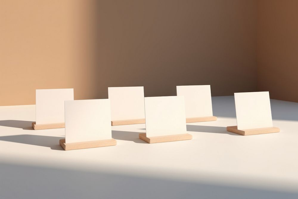 Name cards table wood architecture. AI generated Image by rawpixel.