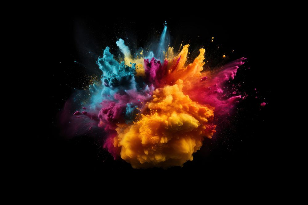 Explosion powder black background creativity exploding. AI generated Image by rawpixel.