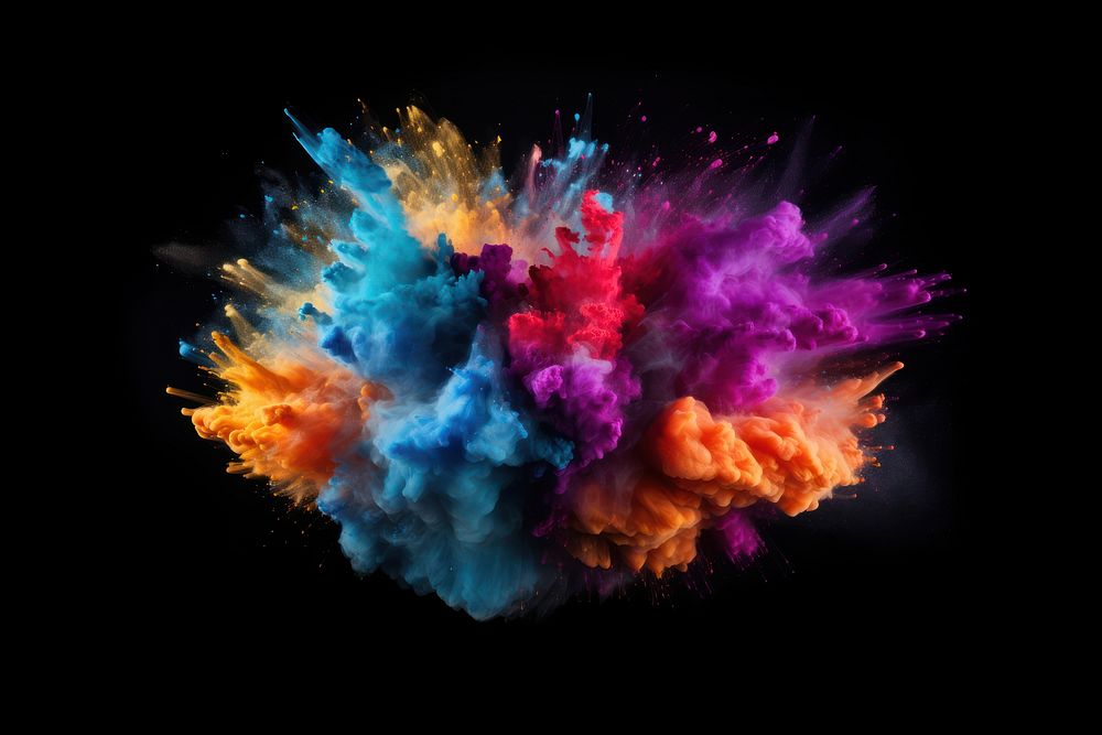 Explosion powder nebula black background accessories. AI generated Image by rawpixel.