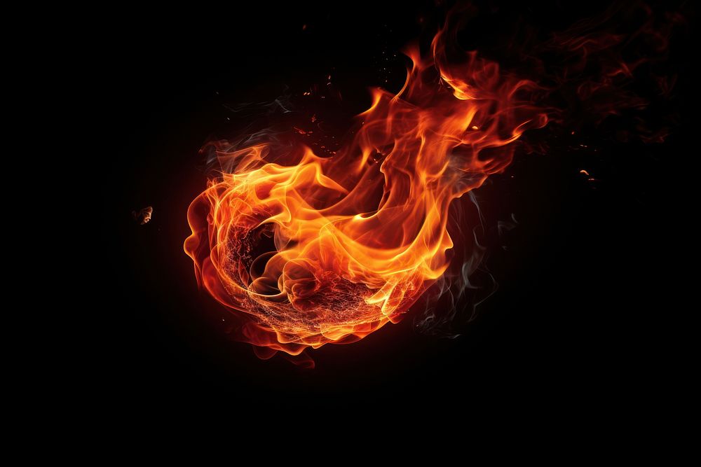Fire effect fire bonfire black background. AI generated Image by rawpixel.