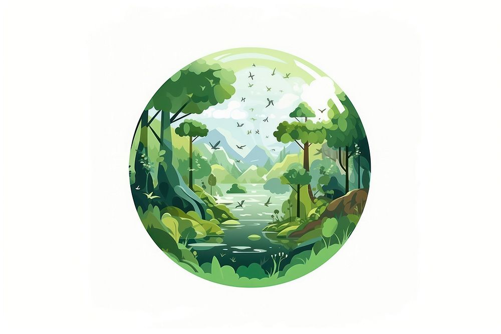 Ecology sphere cartoon nature. AI generated Image by rawpixel.