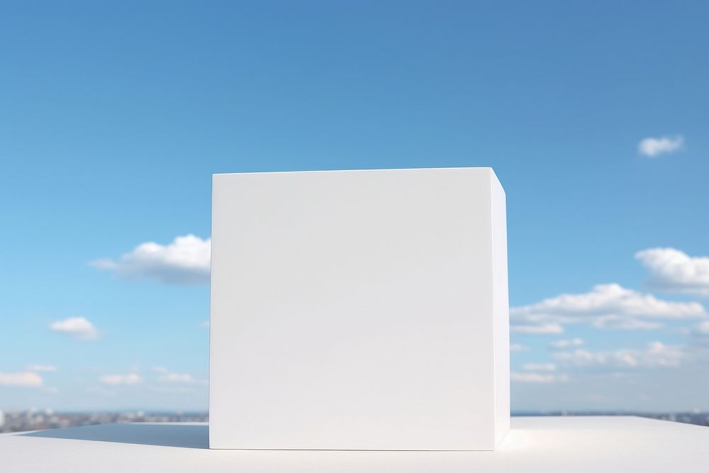 White paper box sky outdoors architecture. AI generated Image by rawpixel.