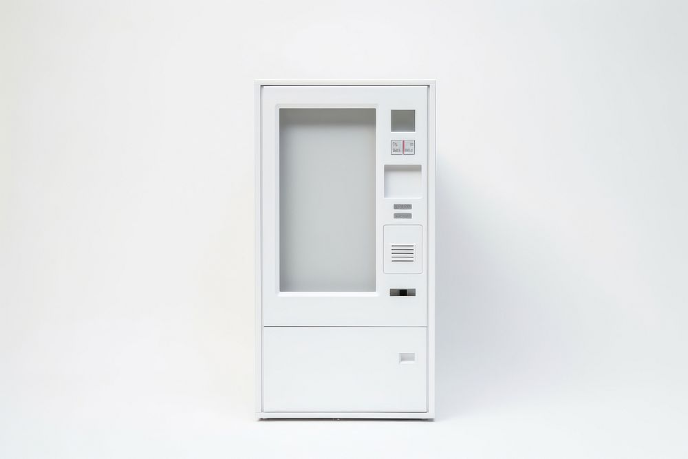 All white vending machine architecture technology protection. AI generated Image by rawpixel.