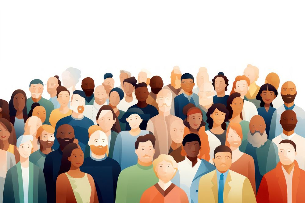 Diverse crowd backgrounds audience drawing. AI generated Image by rawpixel.