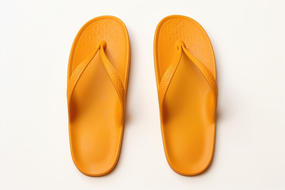 Flip-flops footwear yellow pair. 