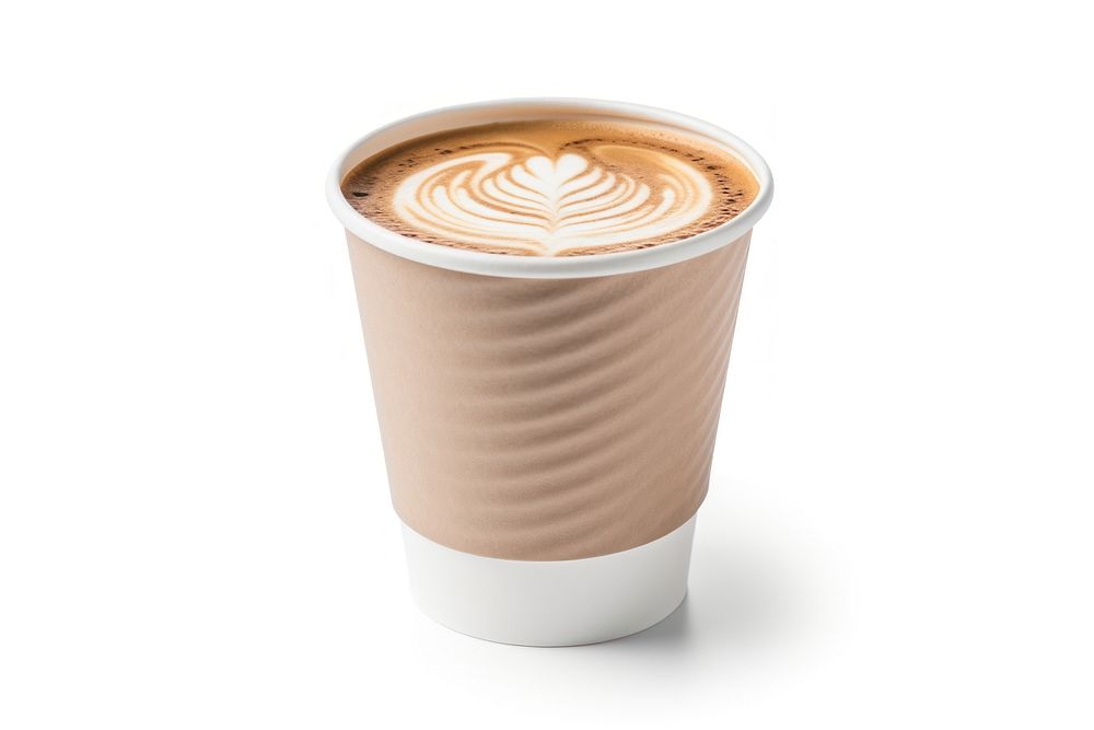 Latte paper cup latte coffee drink. AI generated Image by rawpixel.