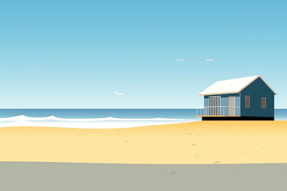 Minimal building beach architecture outdoors. AI generated Image by rawpixel.