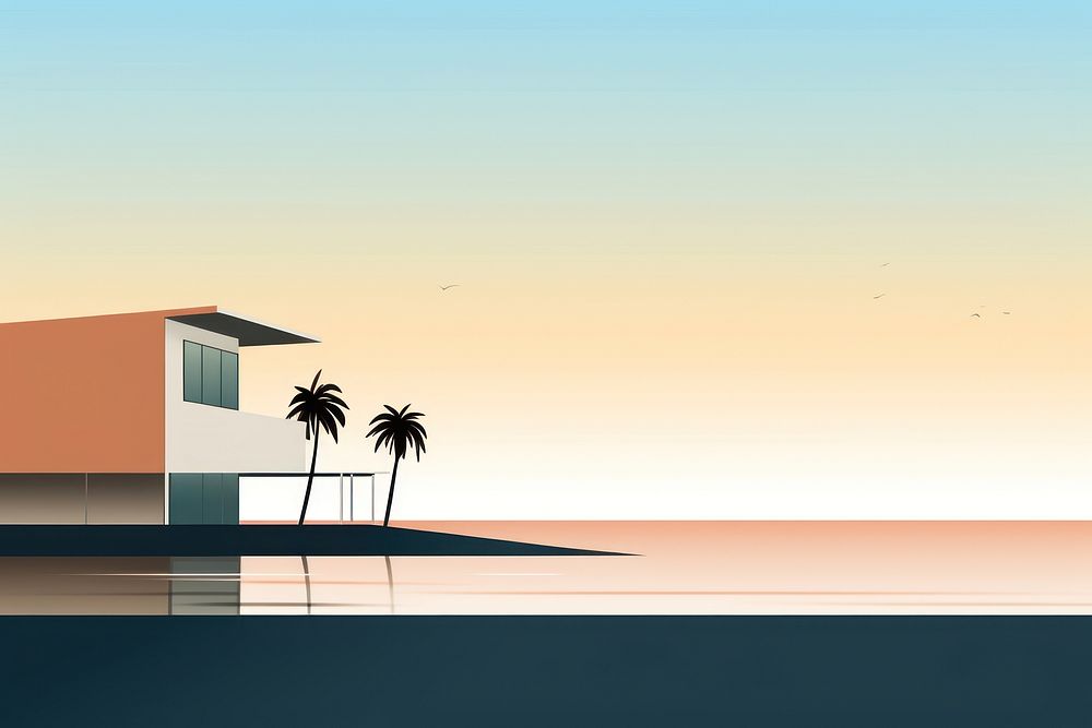 Minimal building beach architecture outdoors. AI generated Image by rawpixel.