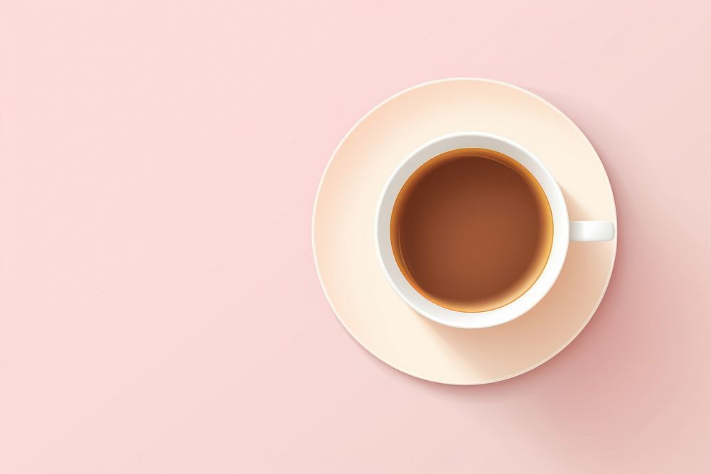 Donut Top view coffee saucer drink. AI generated Image by rawpixel.