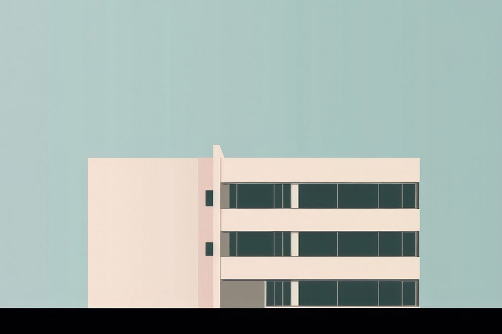 Minimal building architecture wall city. 