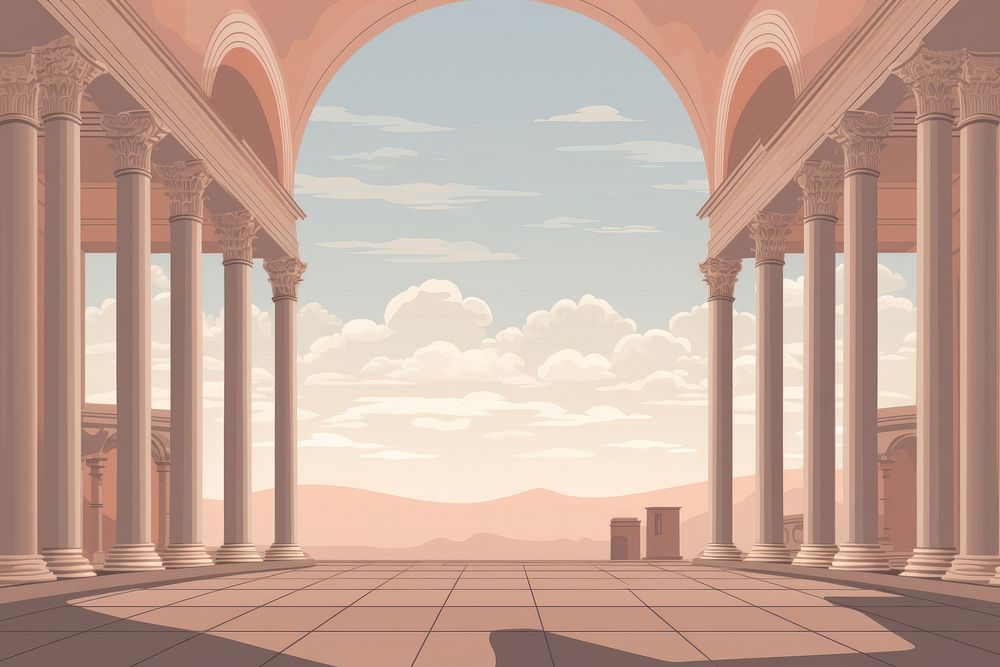 Roman architecture building column colonnade. AI generated Image by rawpixel.