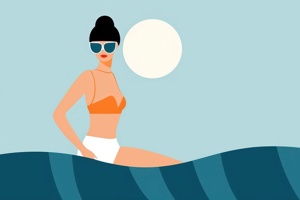 Super skinny woman swimming swimwear outdoors. AI generated Image by rawpixel.