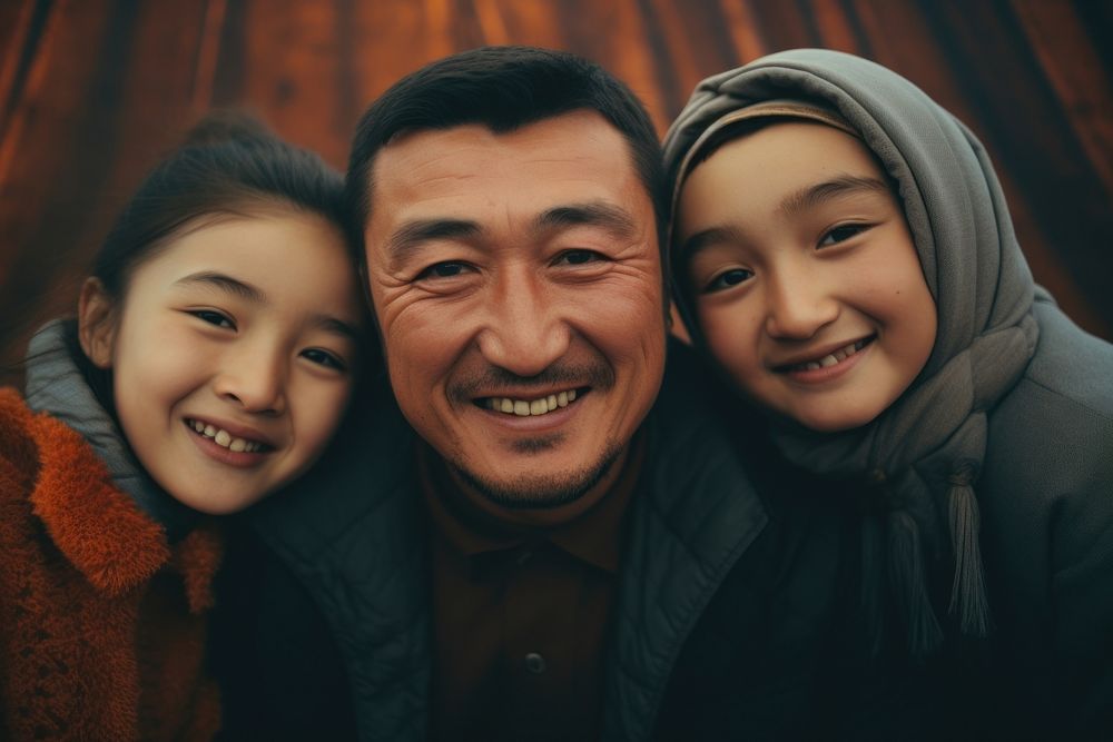Uyghur portrait laughing family. AI generated Image by rawpixel.