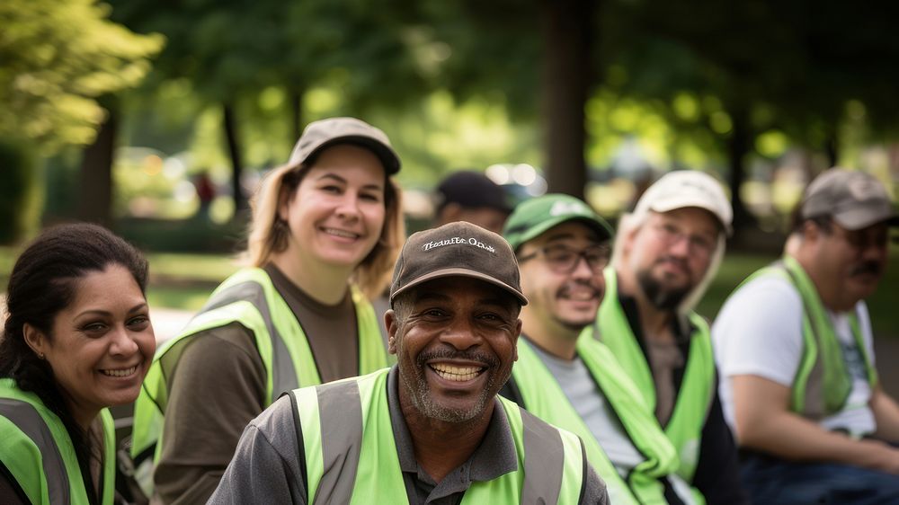 Volunteer portrait outdoors adult. 