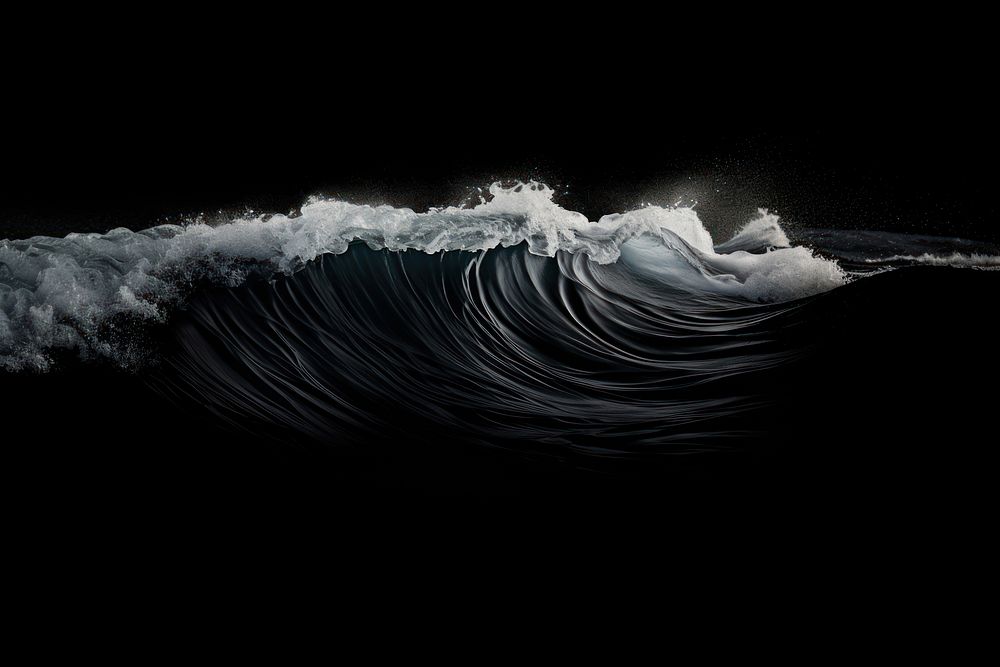 Sea wave effect, black background, AI generated image by rawpixel