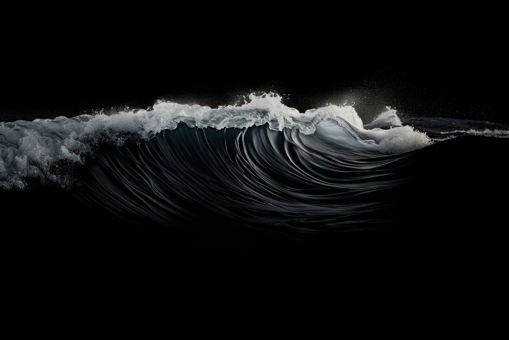 Sea wave effect, black background 