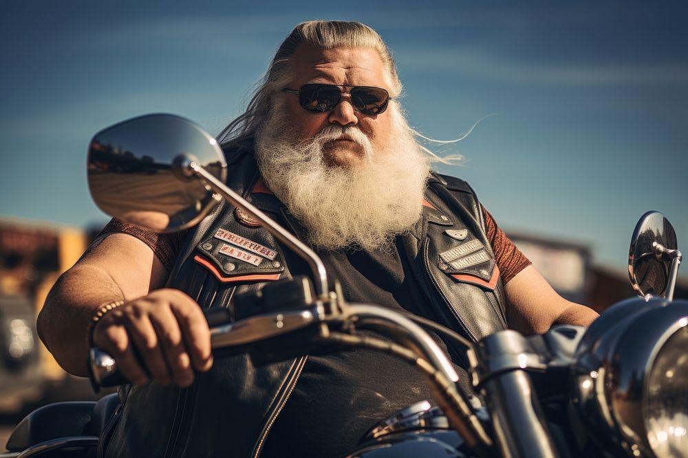 American biker motorcycle sunglasses portrait. AI generated Image by rawpixel.