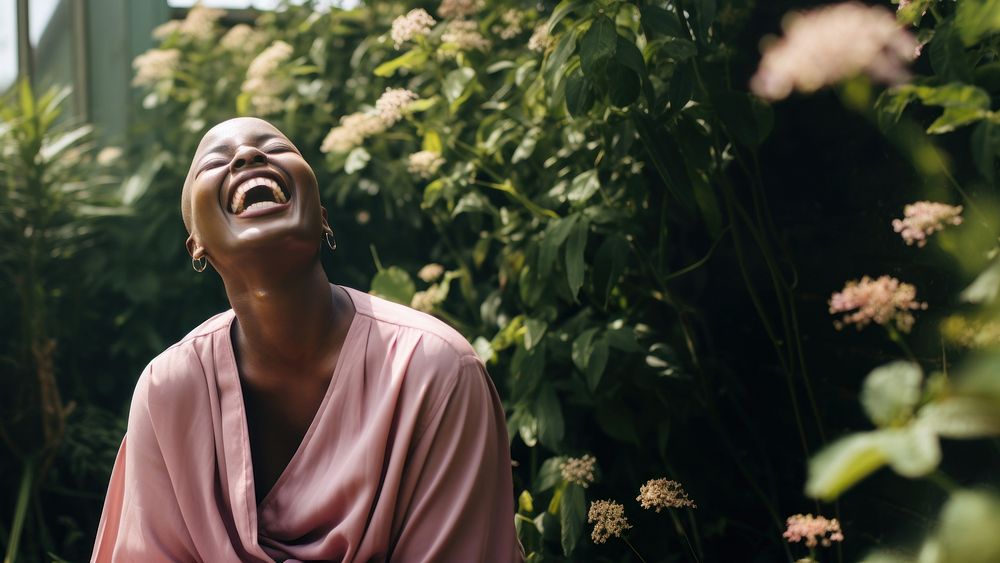 Black woman laughing adult happiness enjoyment. AI generated Image by rawpixel.