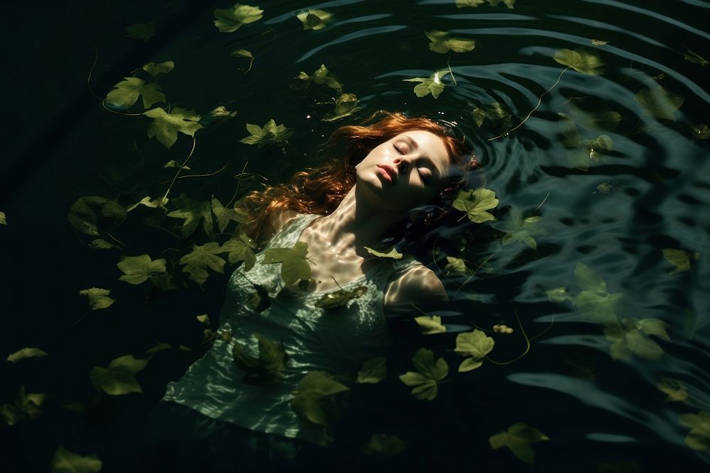 Floating swimming portrait outdoors. AI generated Image by rawpixel.