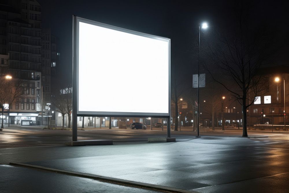 City billboard outdoors lighting. AI generated Image by rawpixel.