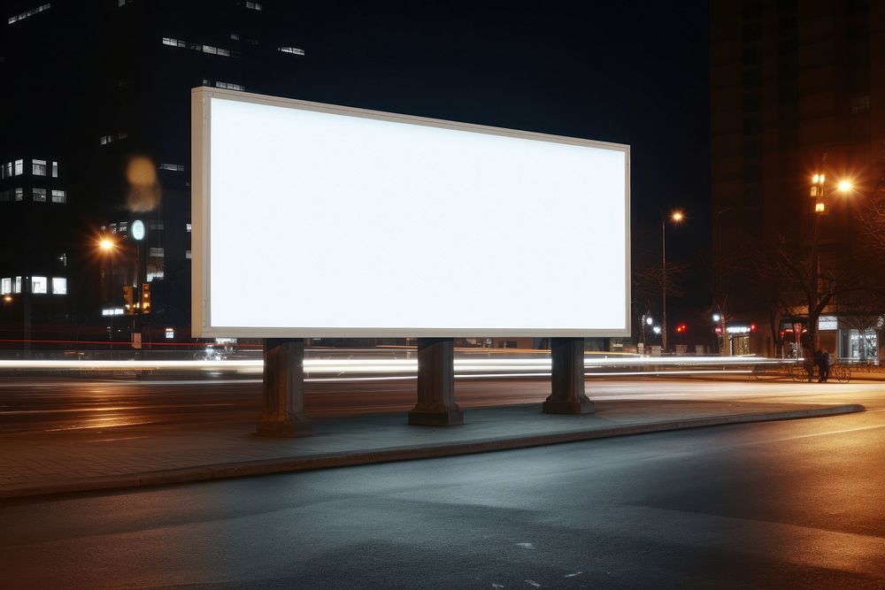 Billboard screen light night. AI generated Image by rawpixel.