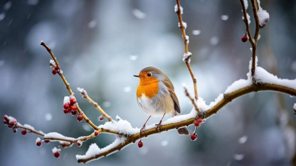 European robin outdoors nature animal. 