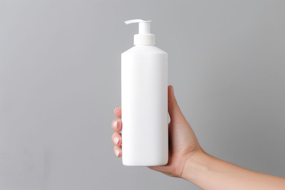 Lotion container bottle hand. 