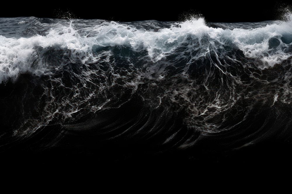 Sea wave effect, black background, AI generated image by rawpixel