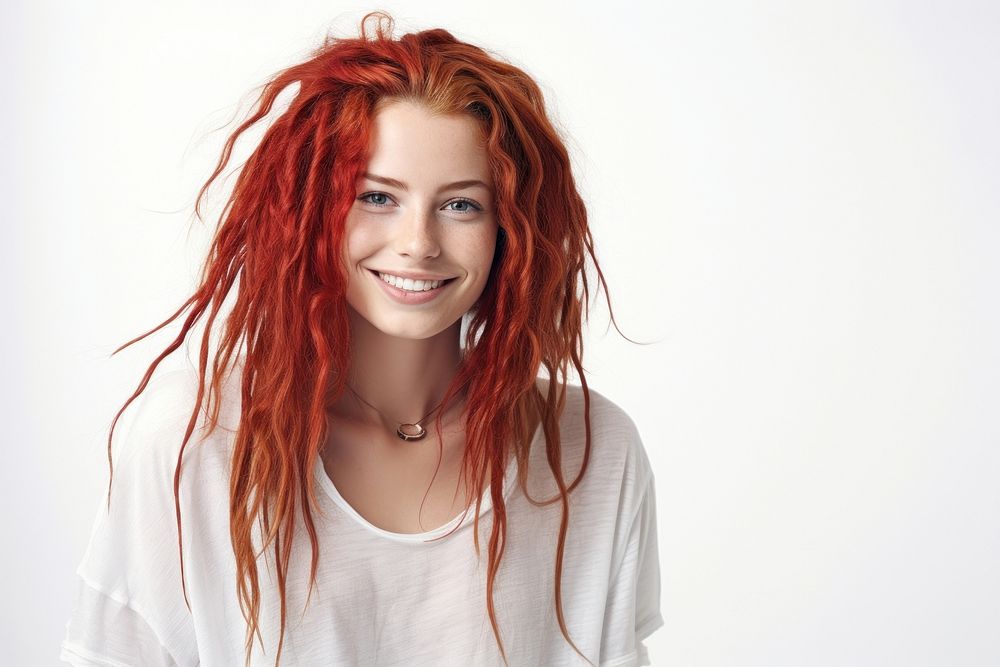 Happy red hair woman dreadlocks portrait adult. AI generated Image by rawpixel.