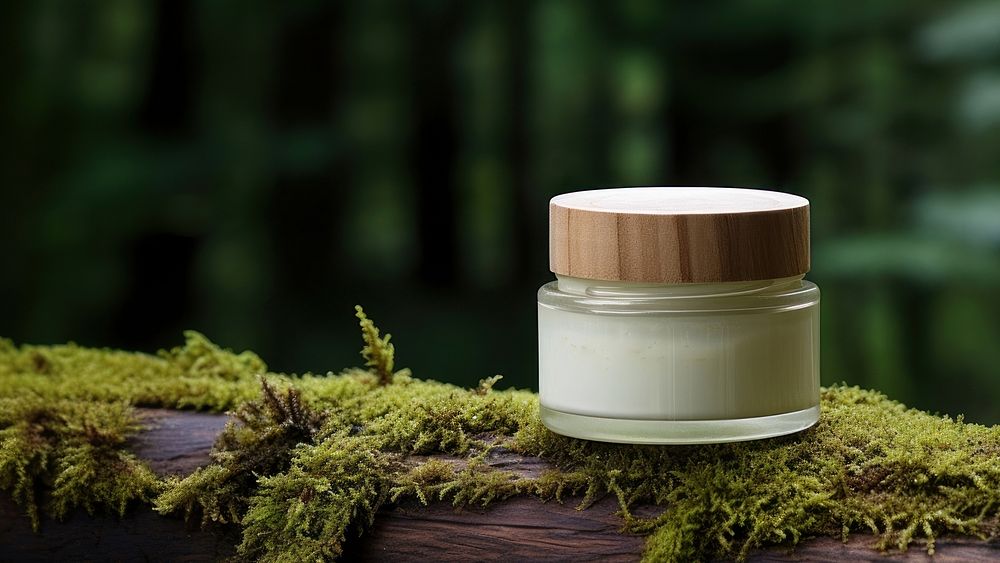 Cosmetics nature forest bottle. AI generated Image by rawpixel.