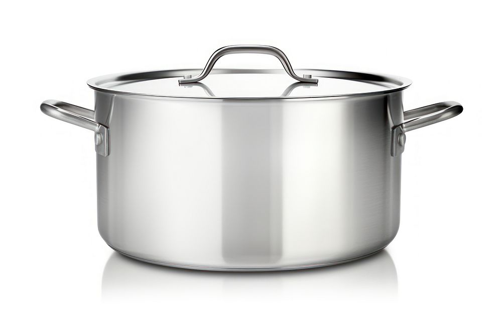 Appliance steel pot white background. AI generated Image by rawpixel.