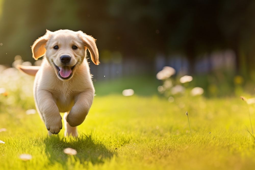 Puppy playing animal mammal grass. 