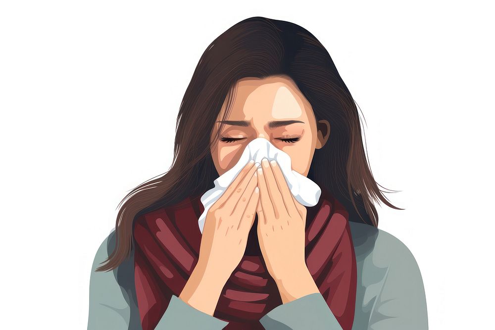 Woman got flu adult overworked portrait. AI generated Image by rawpixel.