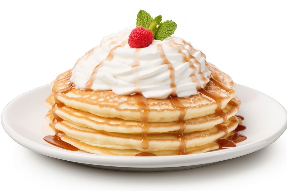 Pancake cream dessert whipped. AI generated Image by rawpixel.