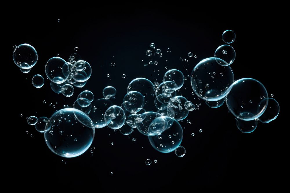Bubble effect on black background  AI generated image by rawpixel