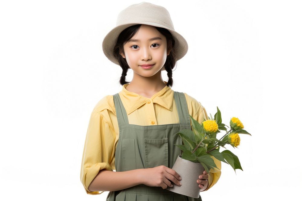Young asian girl flower plant adult. AI generated Image by rawpixel.