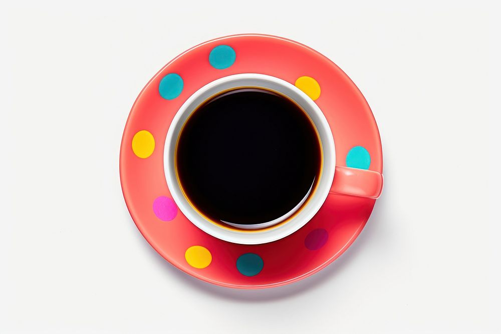 Black Coffee coffee cup saucer. 