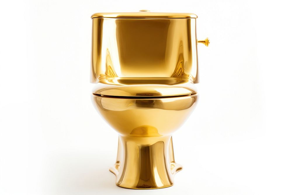 Golden open toilet gold bathroom restroom. AI generated Image by rawpixel.