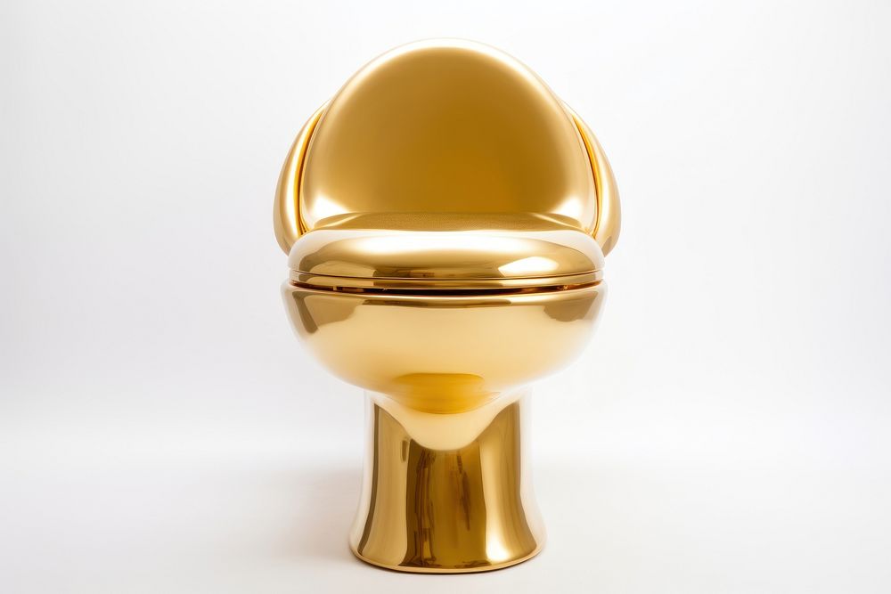 Golden open toilet gold euphonium bathroom. 